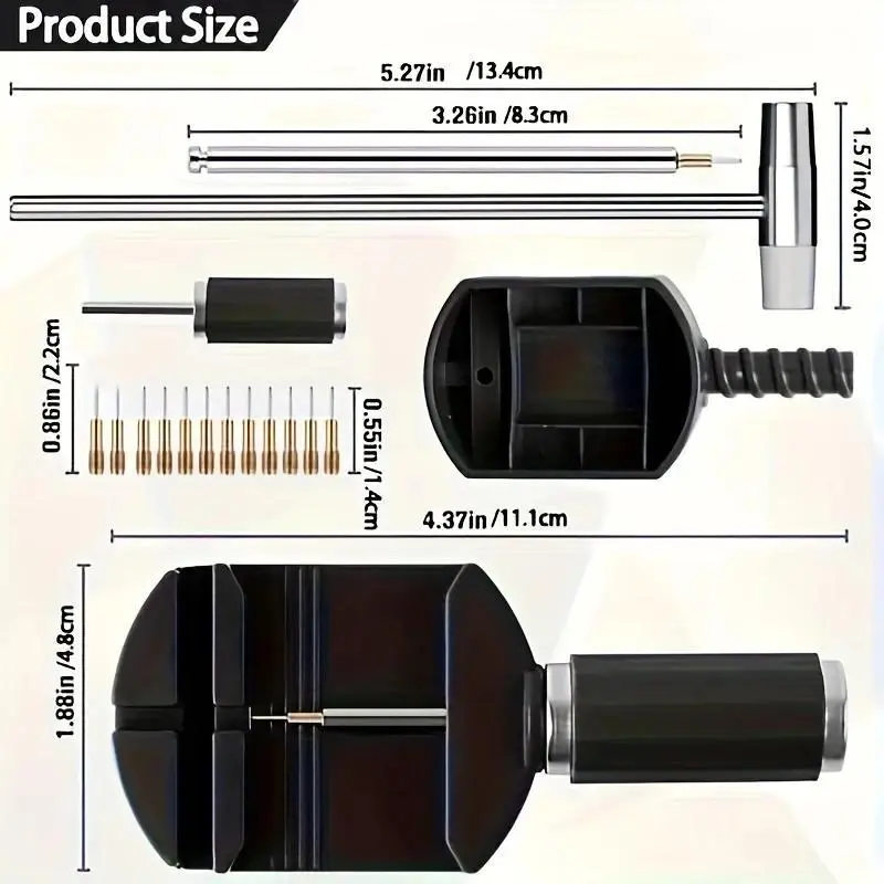 16PCS Watch Repair Tool Kit for Link Removal and Band Sizing, Bracelet Pin Adjuster Set