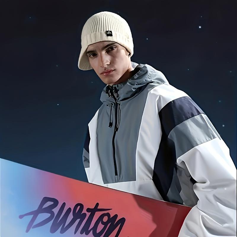 Knitted wool hat solid color elastic lightweight, soft and comfortable baseball cap, warm and windproof in autumn and winter. Knitted brim for men's outdoor sports, skiing and cycling, warm and winter clown duck tongue baseball cap