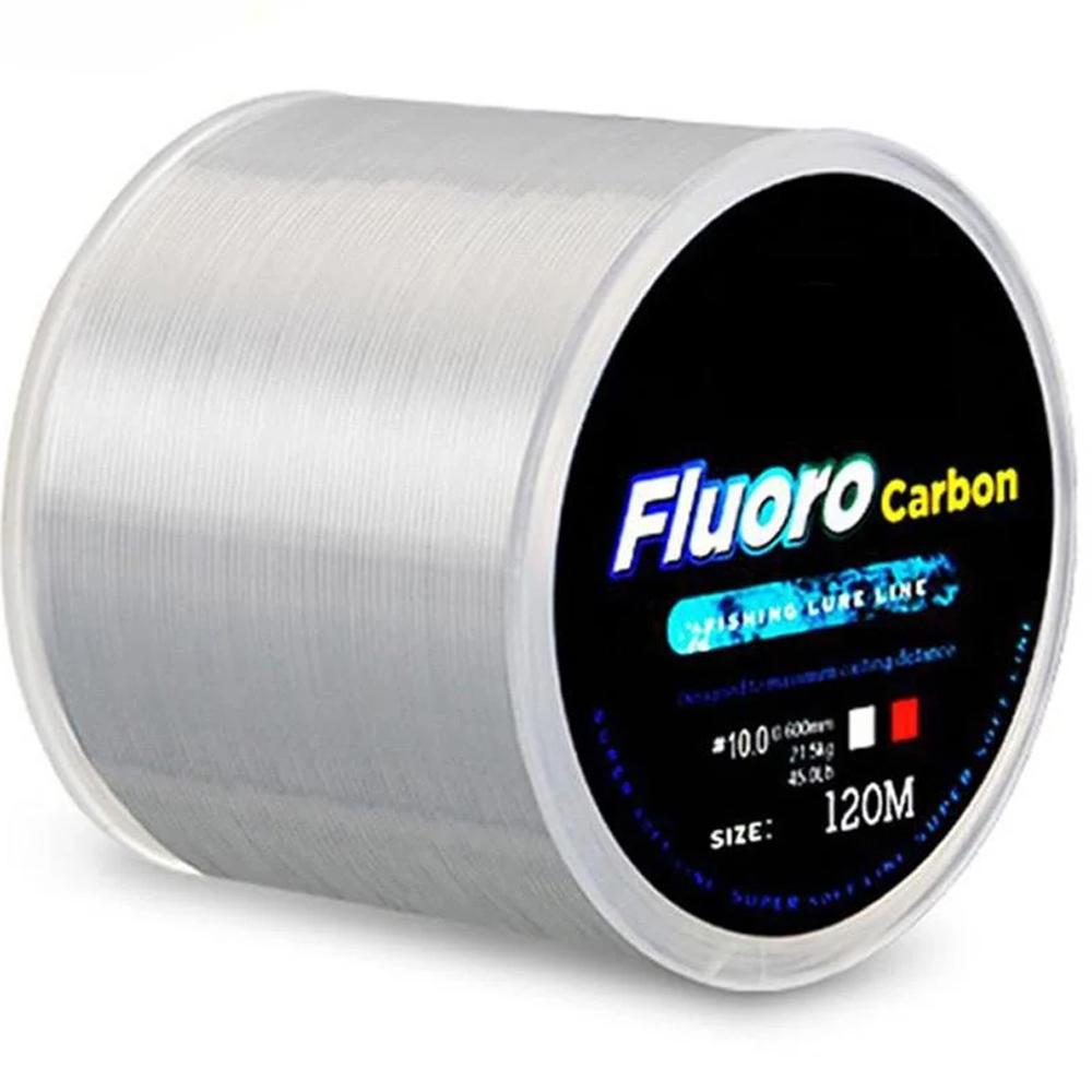 Fluorocarbon Fishing Leader Line 120m Sinking Carbon Fiber High Sensitivity Long Cast 0.20-0.60mm Diameter 7.15-45LB Strength Saltwater Freshwater Versatile Lure Line Durable High Tensile Line Kit