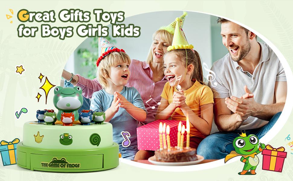 Bounce and Catch Frog, Pop Out Catch Toys for Ages 3-13, Musical Rotate Bounce Catch Board Game Interactive Kids Toys, 3 Years Old Boys Girls Toy Gifts