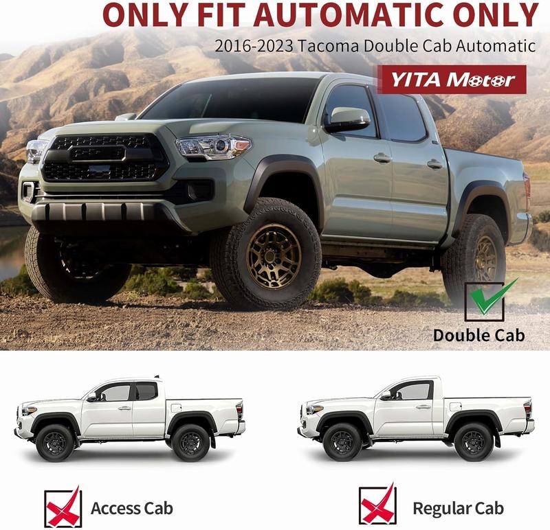 OEDRO Floor Mats for Toyota Tacoma 2016-2023 Automatic ONLY, Custom Fit Tacoma Car Mats, All-Weather TPE Front and Rear Row Floor Liners, Black all  weather  floor  mats cargo mat fit