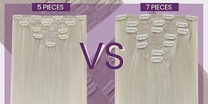 LaaVoo Clip in Hair Extensions Real Human Hair Straight 5 counts Clip in Extensions Hairpiece TikTokShopBlackFriday SpringStatements