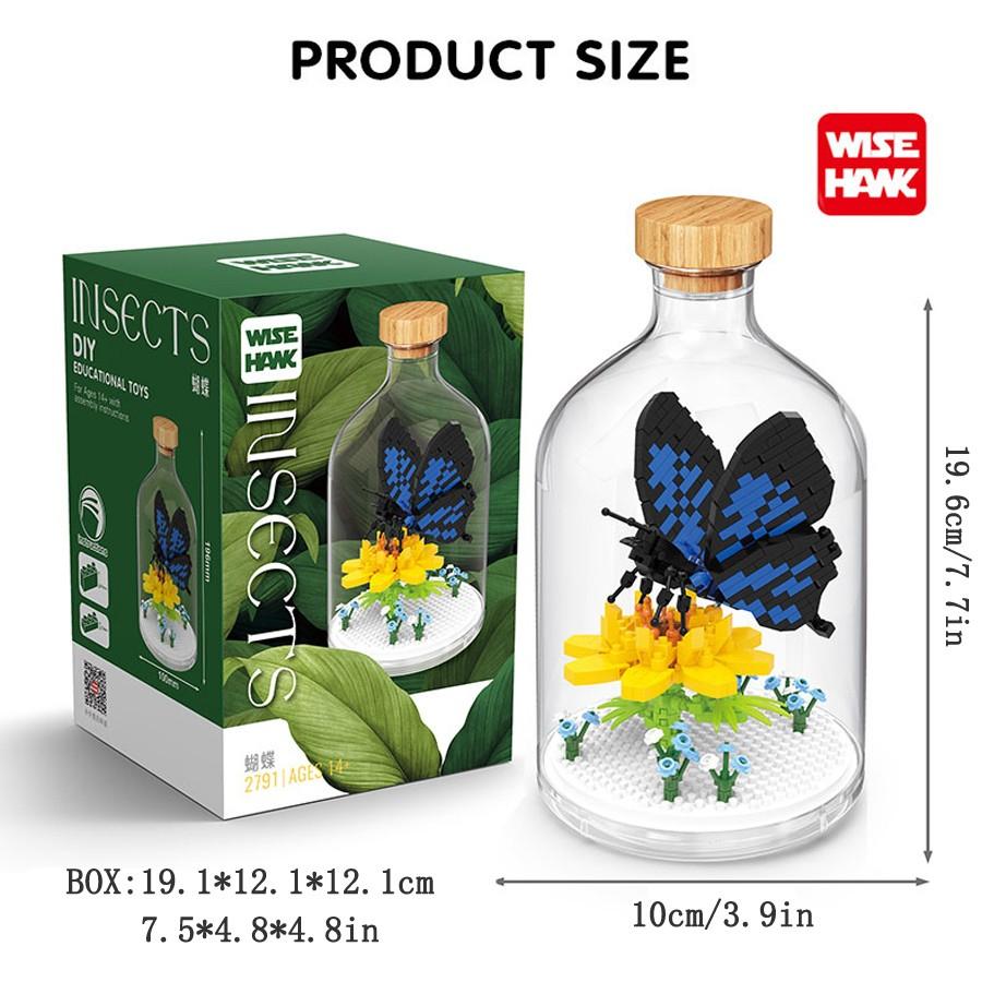 6-Insect Series Building Block Model Kit, Cute Animal Display Figures, Great Birthday and Holiday Gift for Collectors