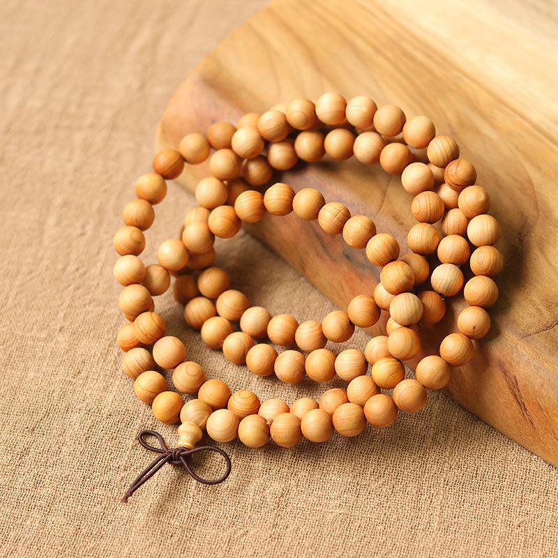 Sandalwood multi-bead stacked bracelets, new Chinese-style multi-ring wooden bracelets, Buddhist bead jewelry for meditation, odor-eliminating fragrant bracelets, collectibles