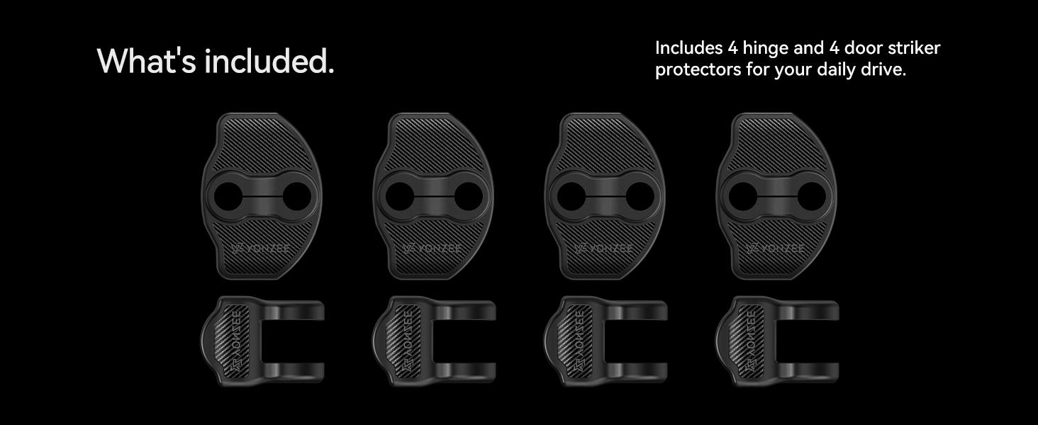 YONZEE Door Lock Cover for Tesla Model Y and Model 3 - Anti-Rattle and Rust Protection for 2020+ Model Y & 2017+ Model 3 (Includes Juniper & Highland)