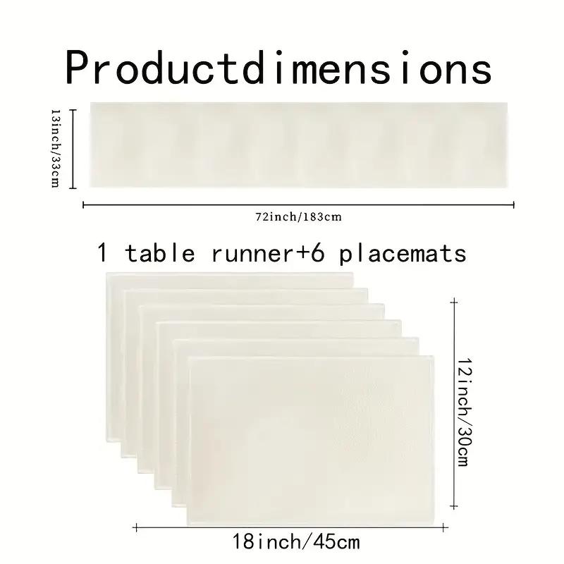 Modern Marble Texture Table Runner Set, Turquoise Color Dining Room Decor, Ideal for Wedding & Holiday Parties, Kitchen Accessories