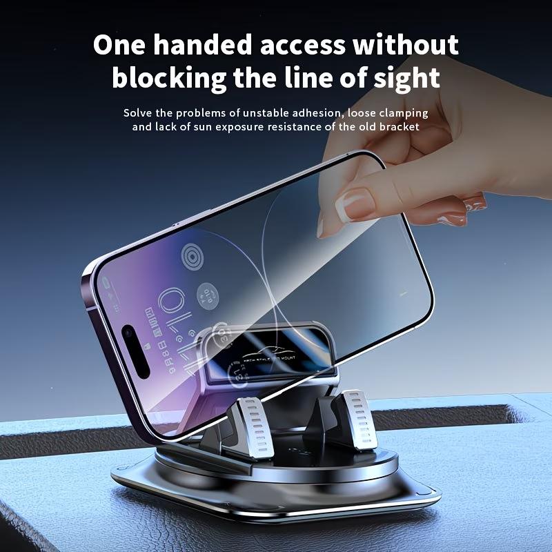 360 Degree Rotating Car Phone Holder, Dashboard Mount, Non-Slip Navigation Stand, Universal Fit for Most Cars, Secure & Convenient