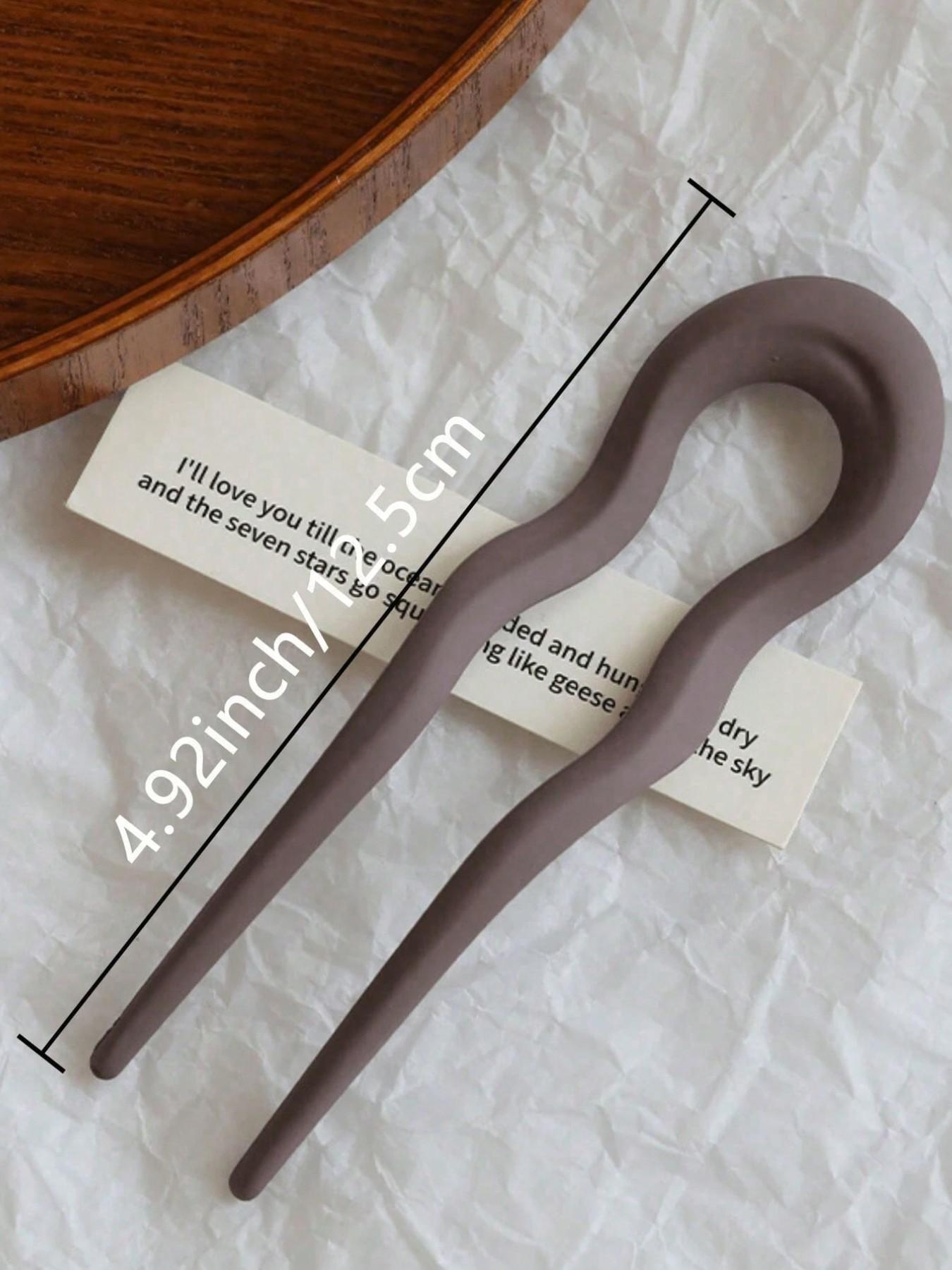 French Twist Spin Hair Forks, U-Shaped Hair Clips, Suitable For Spiral Buns, Tortoiseshell, Fashionable Flexible & Durable Women Hair Accessories