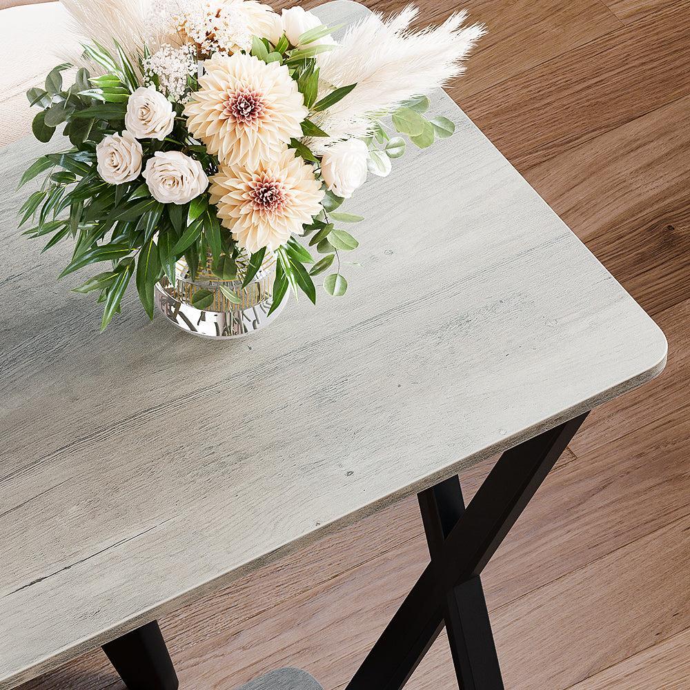 GARVEEConsole Table Vintage Wood Metal 2 Shelves Rustic Brown - Grey-41.3"