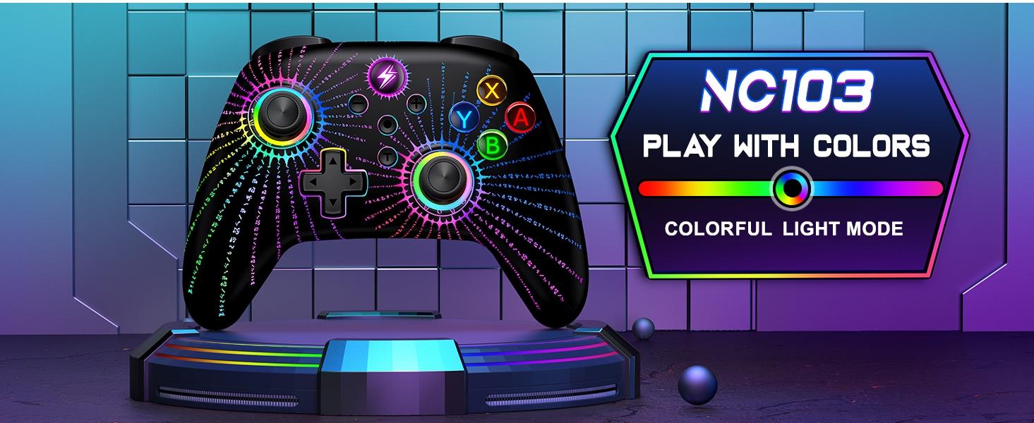 ESYWEN Wireless Switch Controller for Nintendo Switch Controller/Lite/OLED, LED Wired PC Game Joysticks - Wireless iOS/Android Remote,  Game Accessories Gamepad & Standard Controller