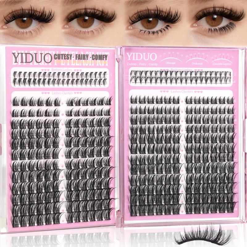 4-6 Styles Bottom/Spiky 40D-300D Volume Lash Clusters, Diy Individual Lashes, Fluffy 5-20mm D-Curl Eyelash Extensions for DIY at Home, Soft Comfortable and Easy to Apply for Natural Daily Makeup Look