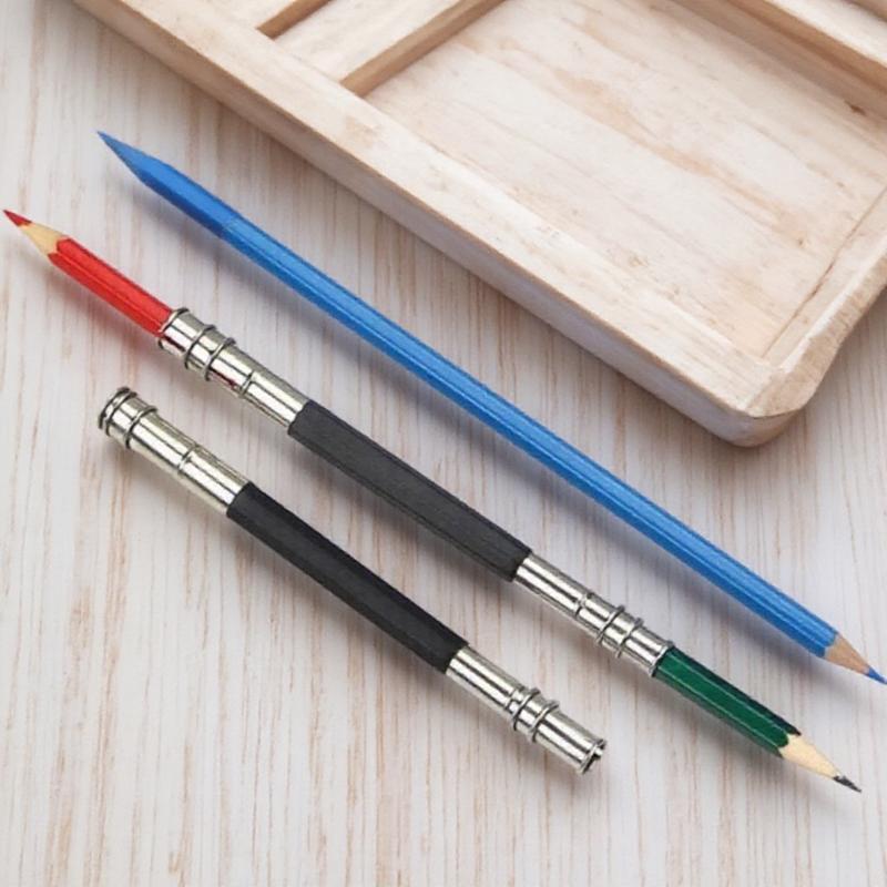 Adjustable Metal Pencil Extender Rod, Suitable for Artists, School, Office, Sketching, Art Creation, Writing, Dual Head Adjustable