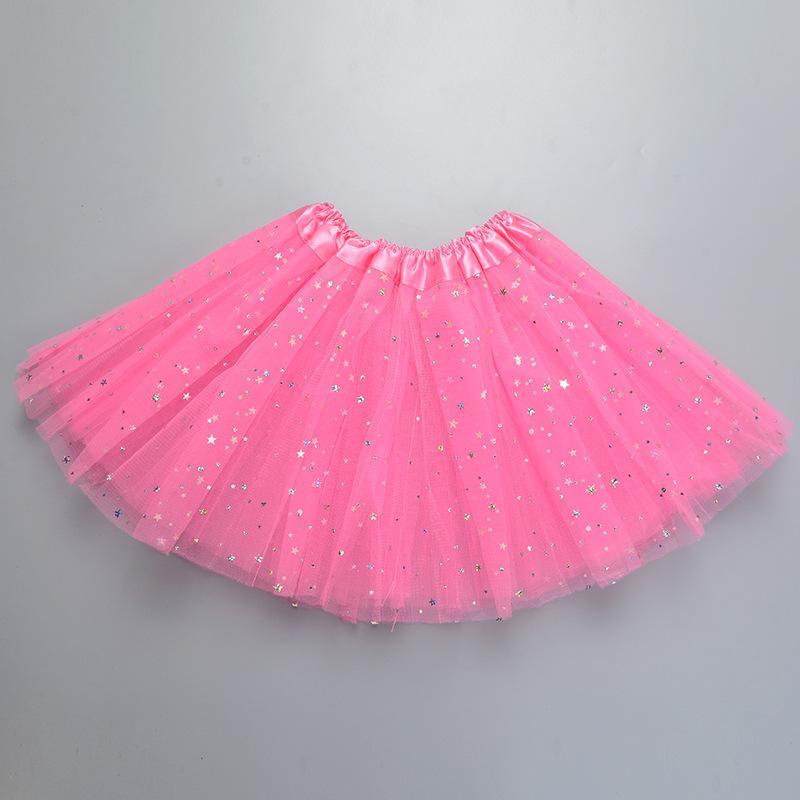 Girls Tulle Star Short Tutu Skirt Children Fancy Ballet Dancewear Party Costume Ball Gown Mini Skirt