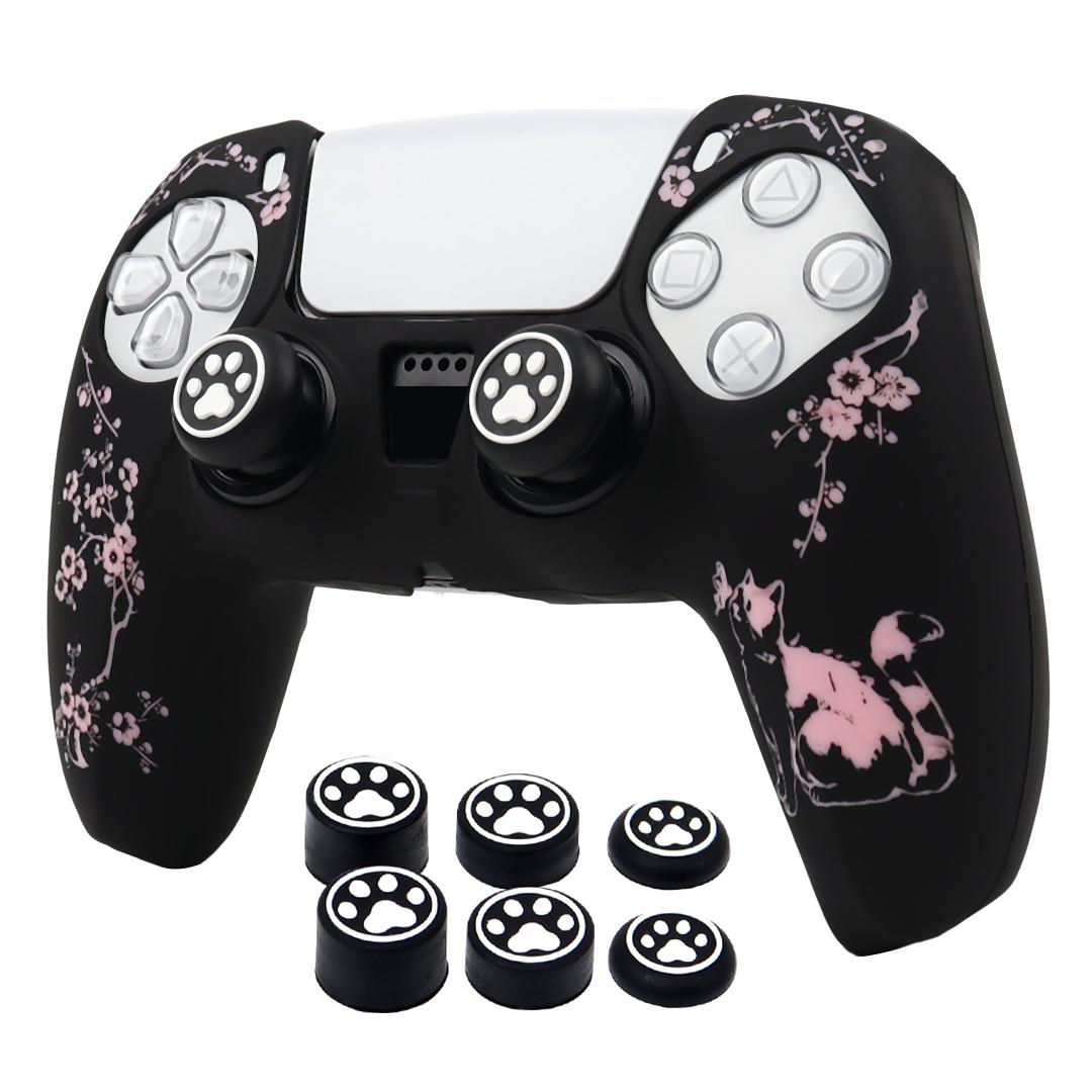 Soft Silicone Protective Case Cover For Playstation 5 Controller Skin Gamepad Games Accessories For PS5 Control with Joystick Caps Thumb Grip