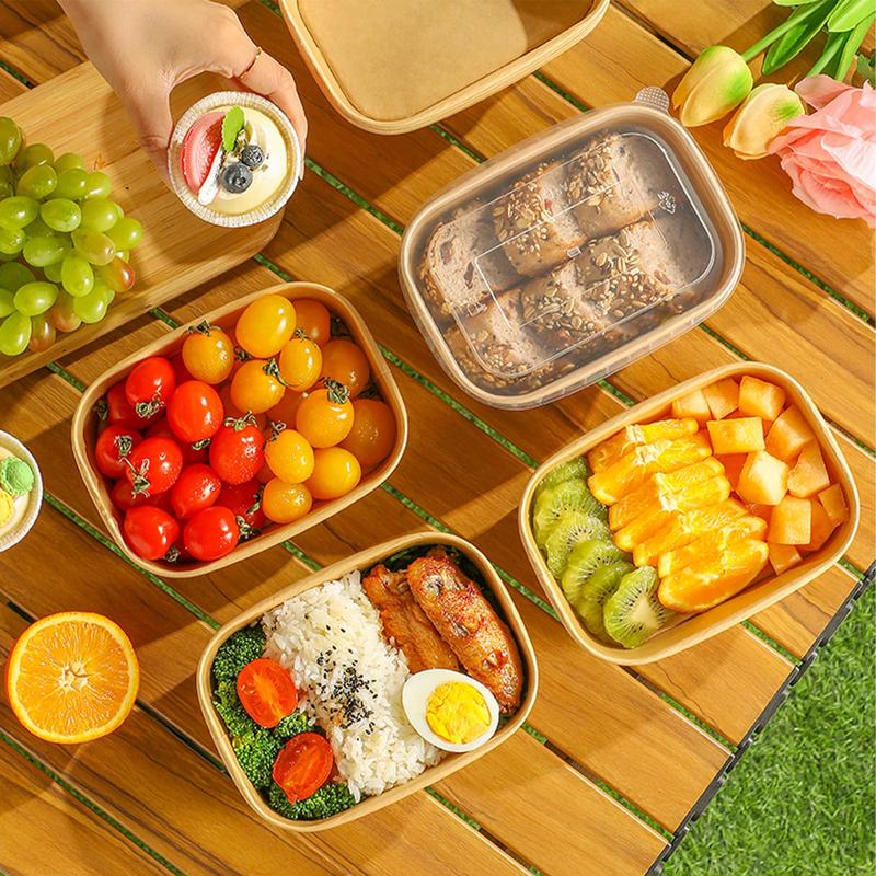 50Pack Disposable Kraft Paper Bowls with Lids and Forks,35oz Square/36oz Round,Meal Prep Containers Disposable Large Paper Bowls, Leakproof Food Containers Treat Soup Serving Bowl, Microwave Safe for Hot/Cold Food Clamshell Takeout Tray Compostable Arc Cu 50Pack Disposable Kraft Paper Bowls with Lids and Forks,35oz Square/36oz Round,Meal Prep Containers Disposable Large Paper Bowls, Leakproof Food Containers Treat Soup Serving Bowl, Microwave Safe for Hot/Cold Food Clamshell Takeout Tray Compostable Arc Cu