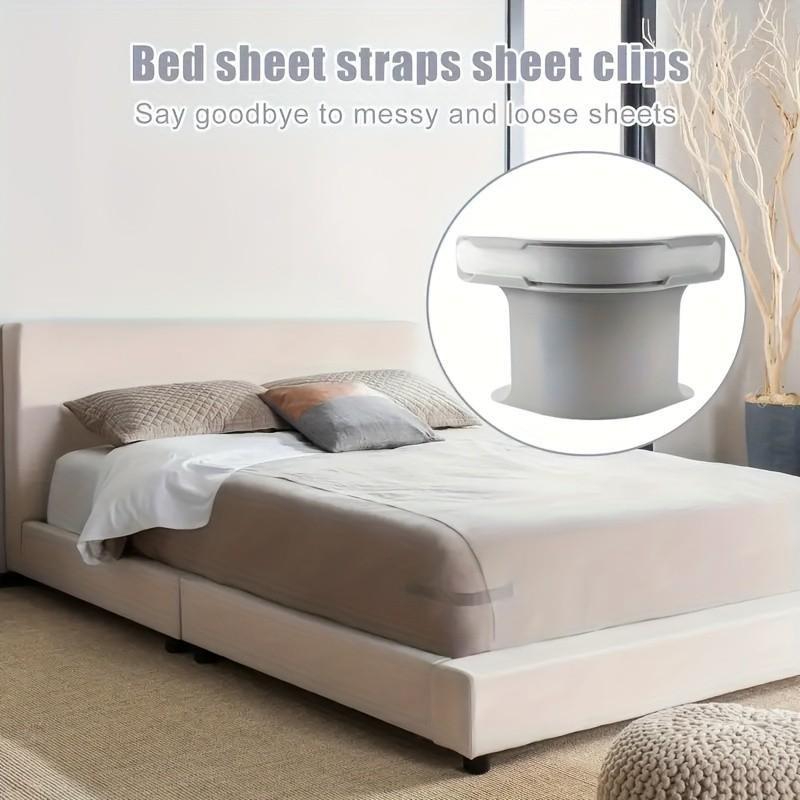 4-Piece Bed Sheet Holder Set, Durable PP Plastic Corner Straps, Adjustable Clips, Fits All Mattress Sizes, Compact Design, Easy Installation