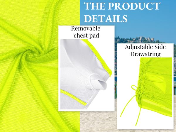 VIMPUNEC Women Sexy One Piece Swim Dress Tummy Control Swimsuits One Shoulder Mesh Bathing Suit Skirts