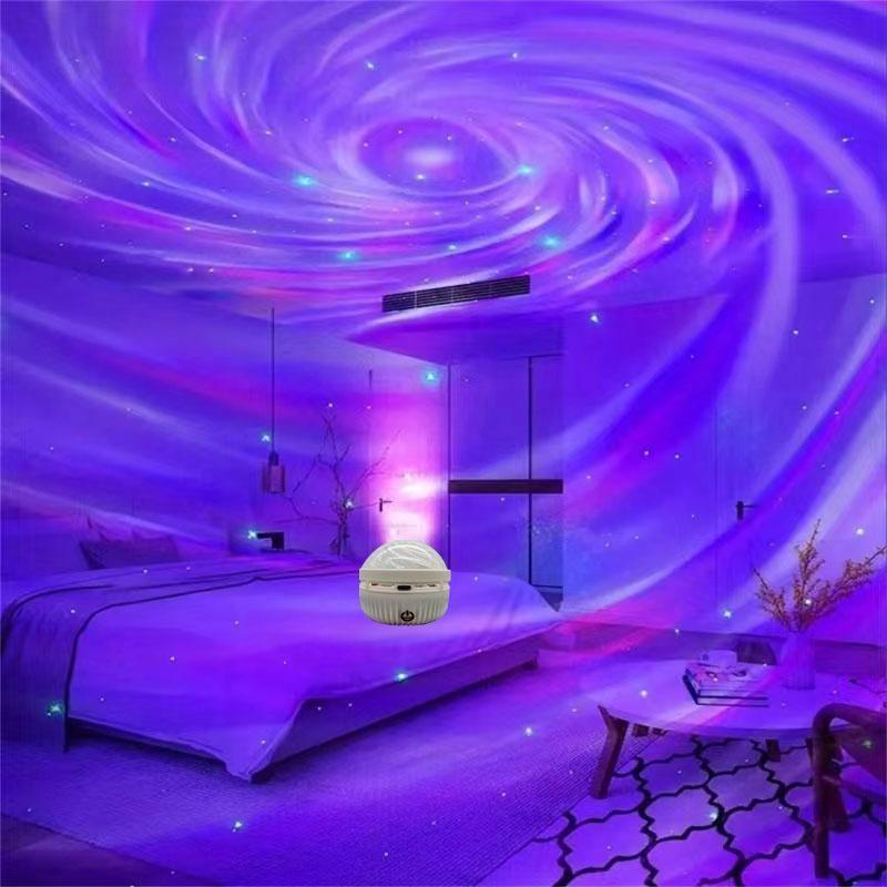 Touch control 16 colors black hole/aurora projector light, 1 set of USB charging LED starry sky aurora projector light with remote control, Northern lights ambient light, home decoration, Planetarium star projector, Starlight roof projector