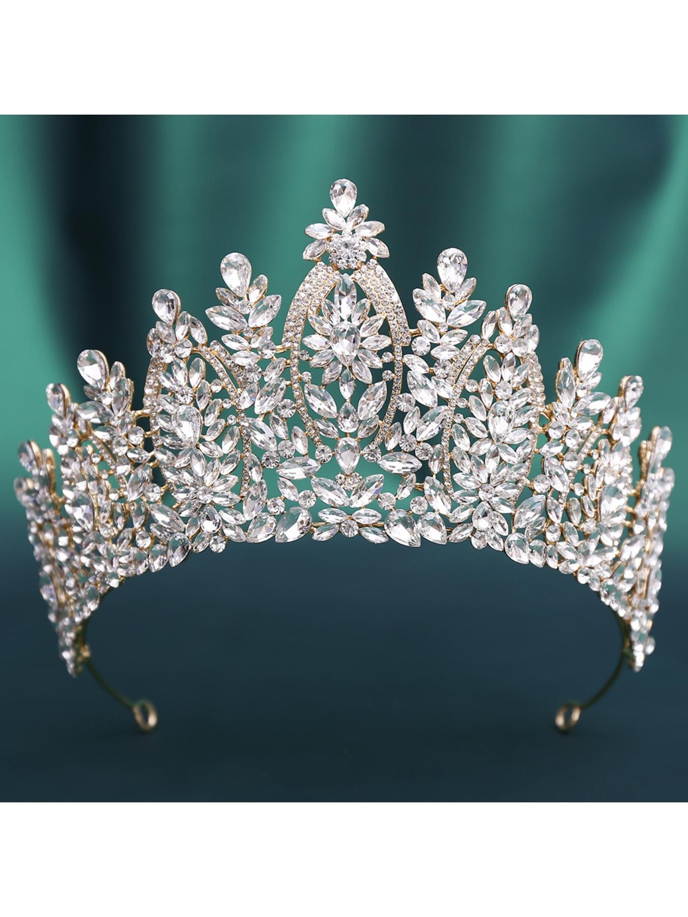Baroque European and American beauty pageant bridal crown tiara alloy crystal wedding headband hair accessories crown