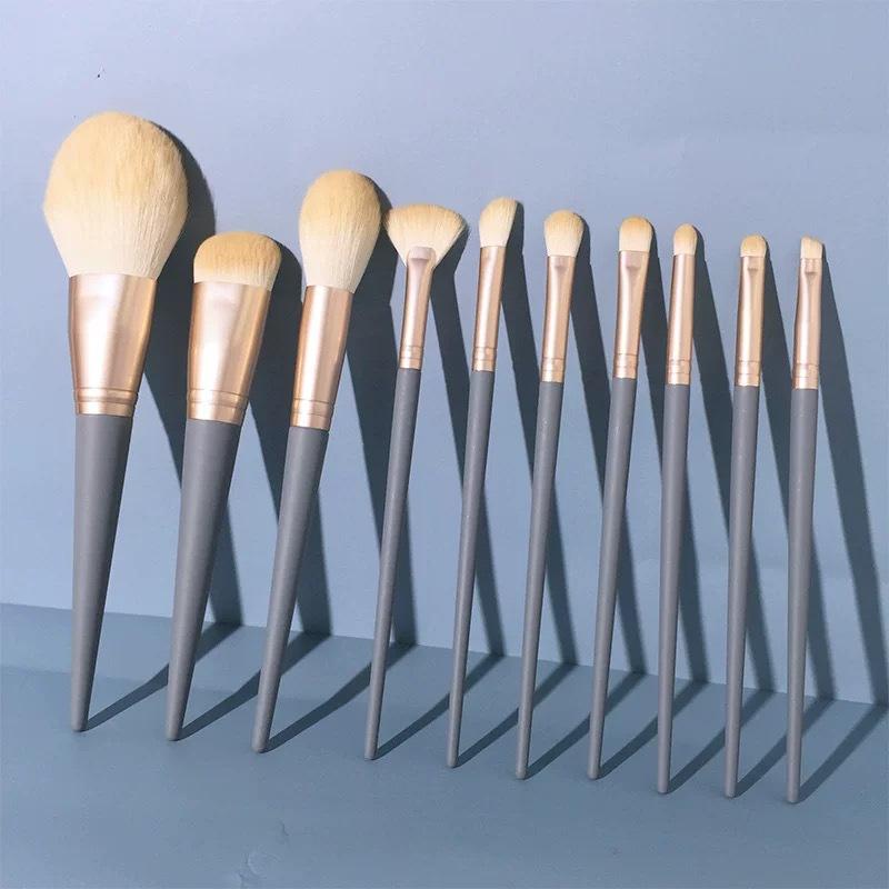 10 pieces of Blue Bridge makeup brush, a whole set of makeup tools, powder brush, eye shadow brush, soft hair brush