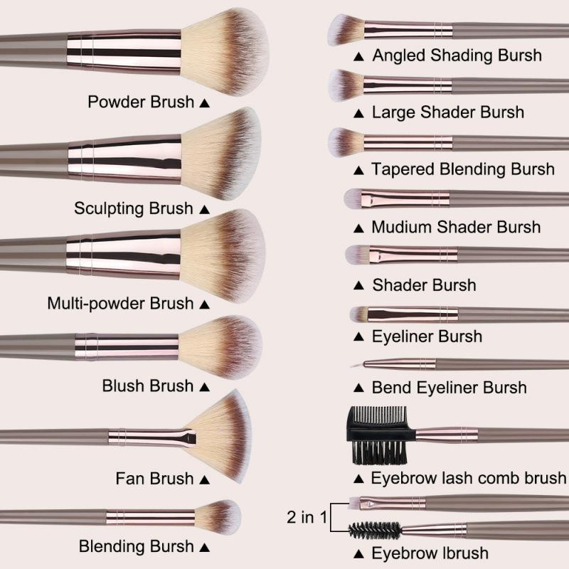 Professional Makeup Brush Set: 12/17/20/22/31pcs Optional, Including Foundation Blending Brush, Soft Bionic Hair Powder & Concealer Brushes (For Face), Eyeshadow Brush, Eyeliner Brush, Powder Puff | Top Picks