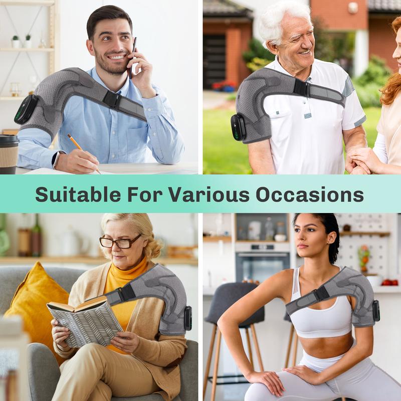 Heated Shoulder Wrap, Shoulder Heating Pads Massager, Electric Cordless Vibration Massage,Comfort Heated Shoulder Braces