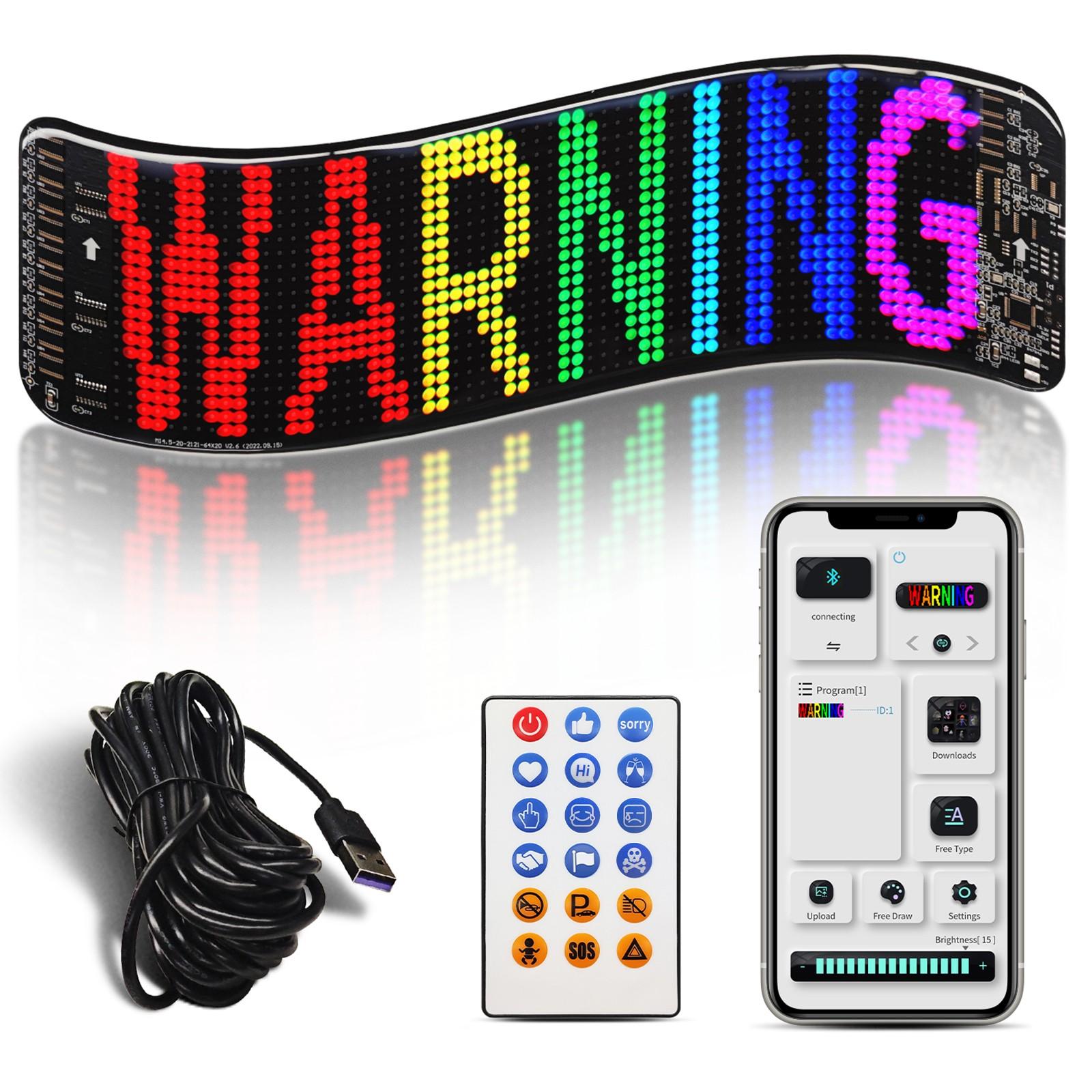 LED Pixel Soft Light Display Screen, Programmable LED Screen Night Light, Suitable for Cool Decoration in Cars, Application Control, DIY Text Pattern Animation, Wall Mounted or Desktop Use, Home Decoration, Artistic Creation, Game Room