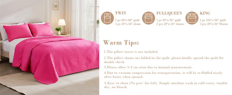 Exclusivo Mezcla Quilt Bedding Set, Lightweight Quilts for All Seasons, Soft Microfiber Bedspreads Coverlets Bed Cover with Leaf Pattern Exclusivo Mezcla Quilt Bedding Set, Lightweight Quilts for All Seasons, Soft Microfiber Bedspreads Coverlets Bed Cover with Leaf Pattern