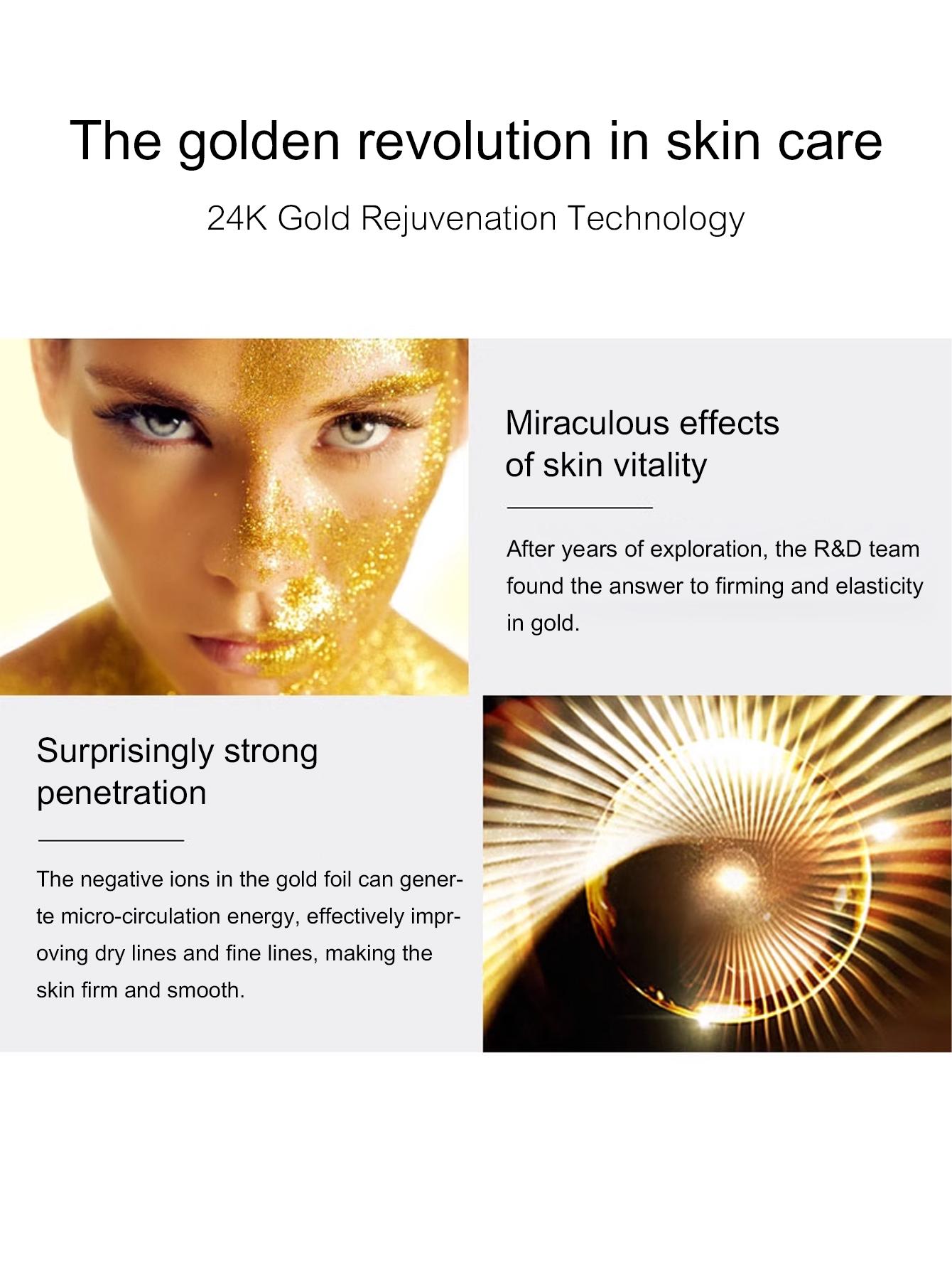 24k Gold Serum with 24k Gold, Collagen, Skin Brightening Skin Tone Softening Skin Pore Controlling Moisturizing Face Serum