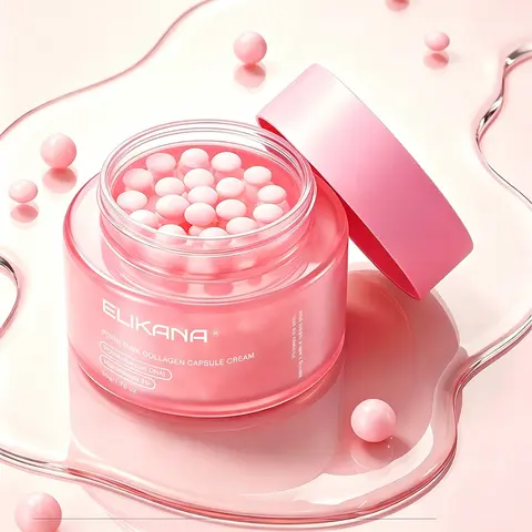 PDRN Pink Collagen Capsule Cream, Rich in niacinamide and aloe vera moisturizing ingredients, Soothing, moisturizes, nourishes skin for daily use in facial care, leaving radiant, Nourishing Gentle Hydrating, Gentle formula suitable for all skin types