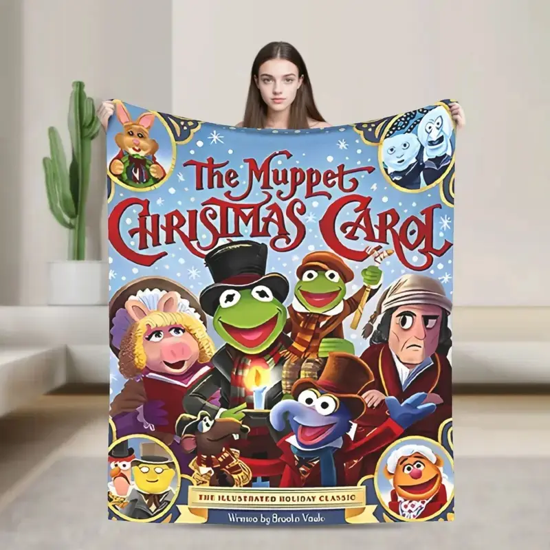 The Muppet Christmas Carol Fuzzy Blanket  Vintage Throw Blankets for Home Hotel Sofa Rug Piece, Perfect Present Choice for Men Women Kids Daily‑use