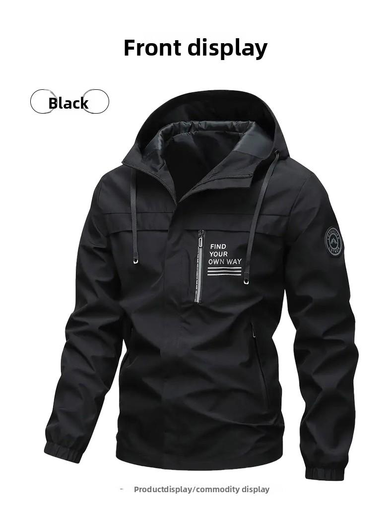Men's Waterproof Windproof Hooded Outdoor Jacket - New Spring & Autumn Loose-Fit Sports Coat (Couple-Compatible Mountaineering Style)