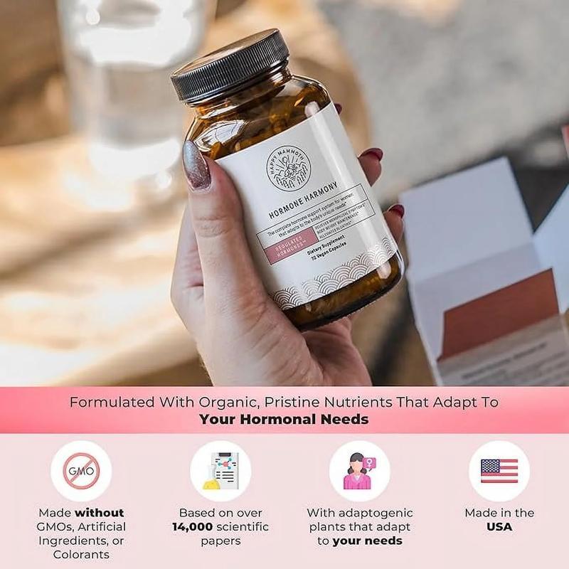 Hormone Harmony – Natural Menopause Support for Women| Mood, Sleep & Hormonal Balance| 72 Capsules Vitamin Healthcare Edible Hormone Harmony – Natural Menopause Support for Women| Mood, Sleep & Hormonal Balance| 72 Capsules Vitamin Healthcare Edible
