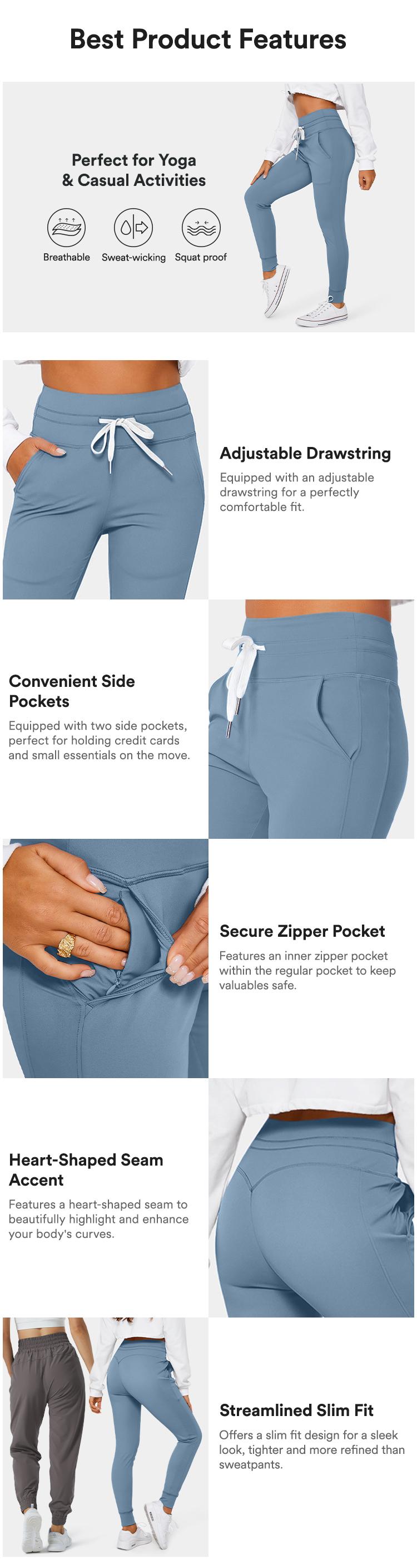 Halara Softlyzero Airy High Waisted Drawstring Side Pocket Plain Full Length Joggers Gym Exercise Outfits