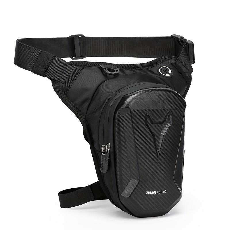 Waterproof Motorcycle Leg Bag, Adjustable Shoulder Strap & Double Zipper Compartment Outdoor Riding Waist Bag, Durable Fabric Bag for Off-road Bikes & Motorcycles