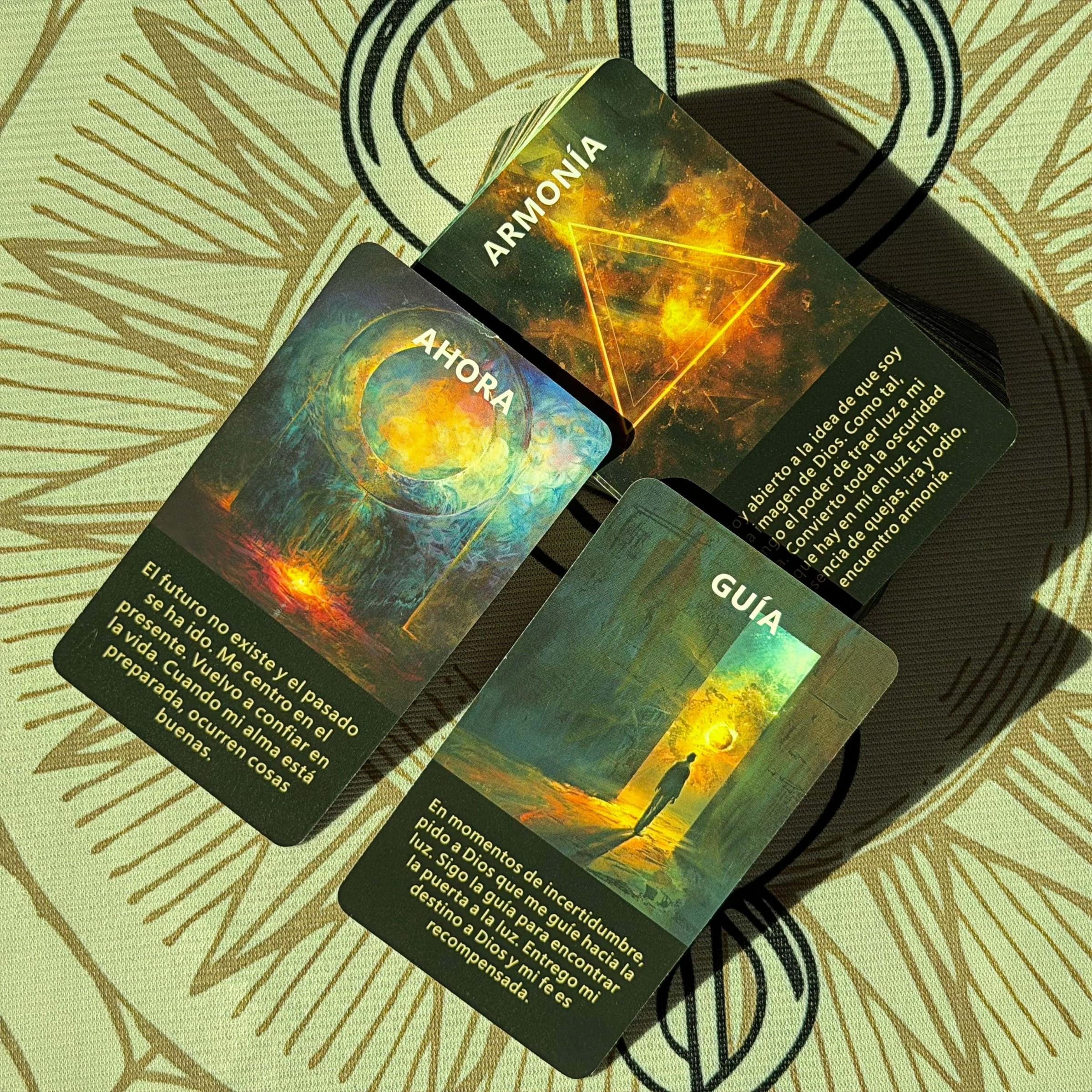 Spanish Oracle Cards, 55 Tarot Cards, Divination Tool, Inner Light Spiritual Connection, Energy Reading, Meditation, Medium Use