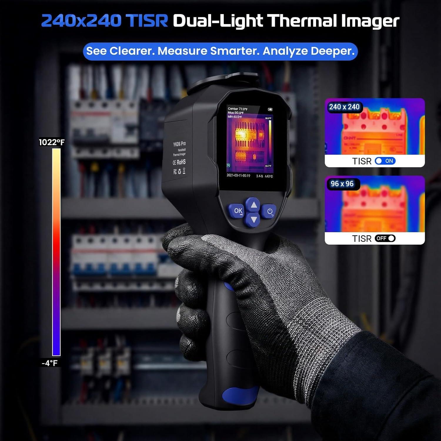 Thermal Camera for  Inspection, 240x240  Thermal Imaging Camera with -Light Fusion,  Modes, 25Hz IR Camera, -4?F to 1022?F Handheld Thermal Imager for Water Leaks, HVAC,Electrical