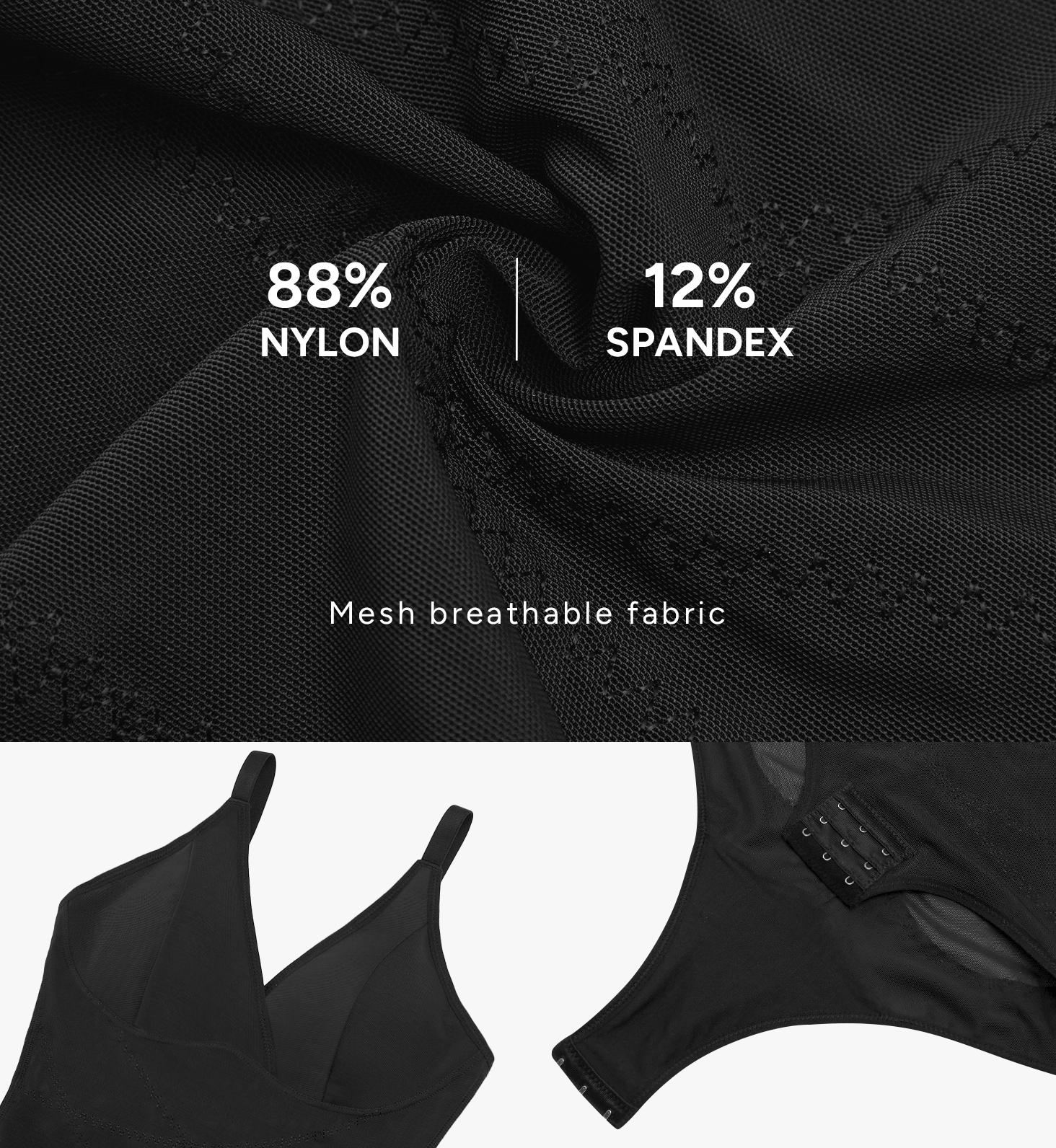 Nebility Women's V Neck Minimalist Comfortable Basic bodysuits shapewear mesh breathable sleeveless womenwear Womenswear Compression