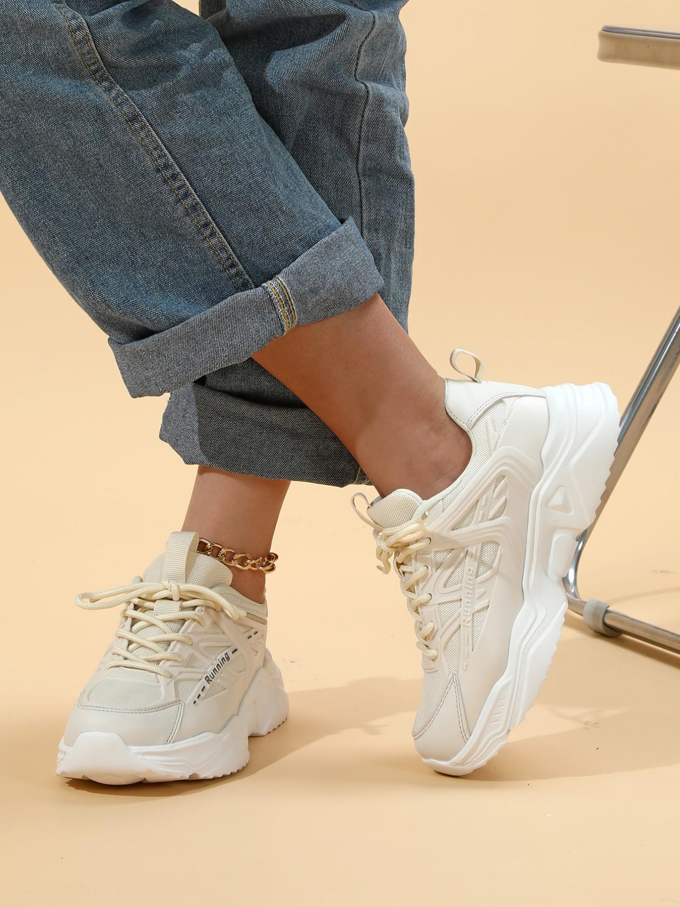 Women's Dad Shoes with Breathable Mesh and Thick Sole, Lightweight and Comfortable, Perfect for Commuting and Casual Wear