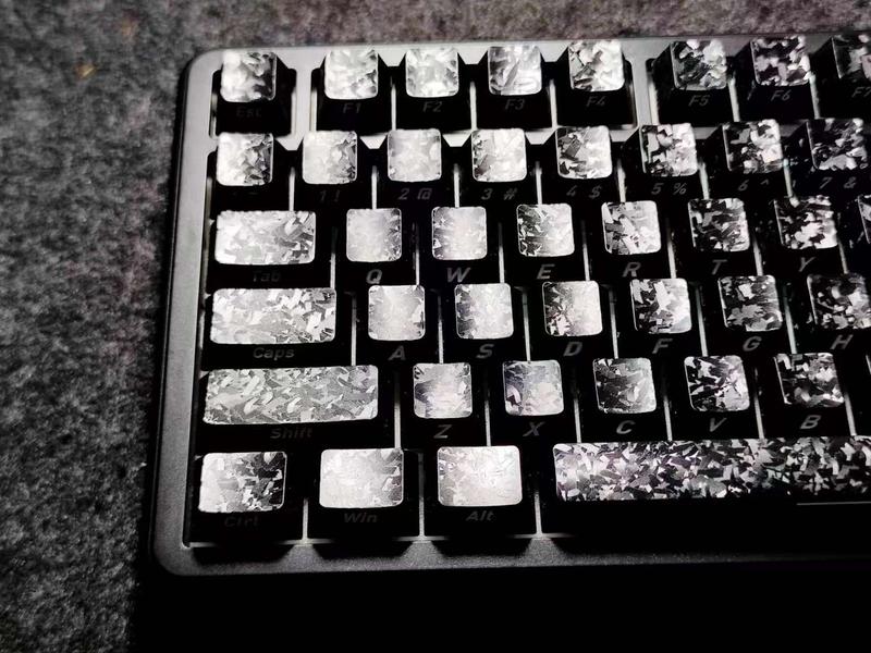 Carbon Fiber Side Engraved Keycaps 119 Keys Wooring Bee Magnetic Axis Compatible Mechanical Keyboard Universal Fit