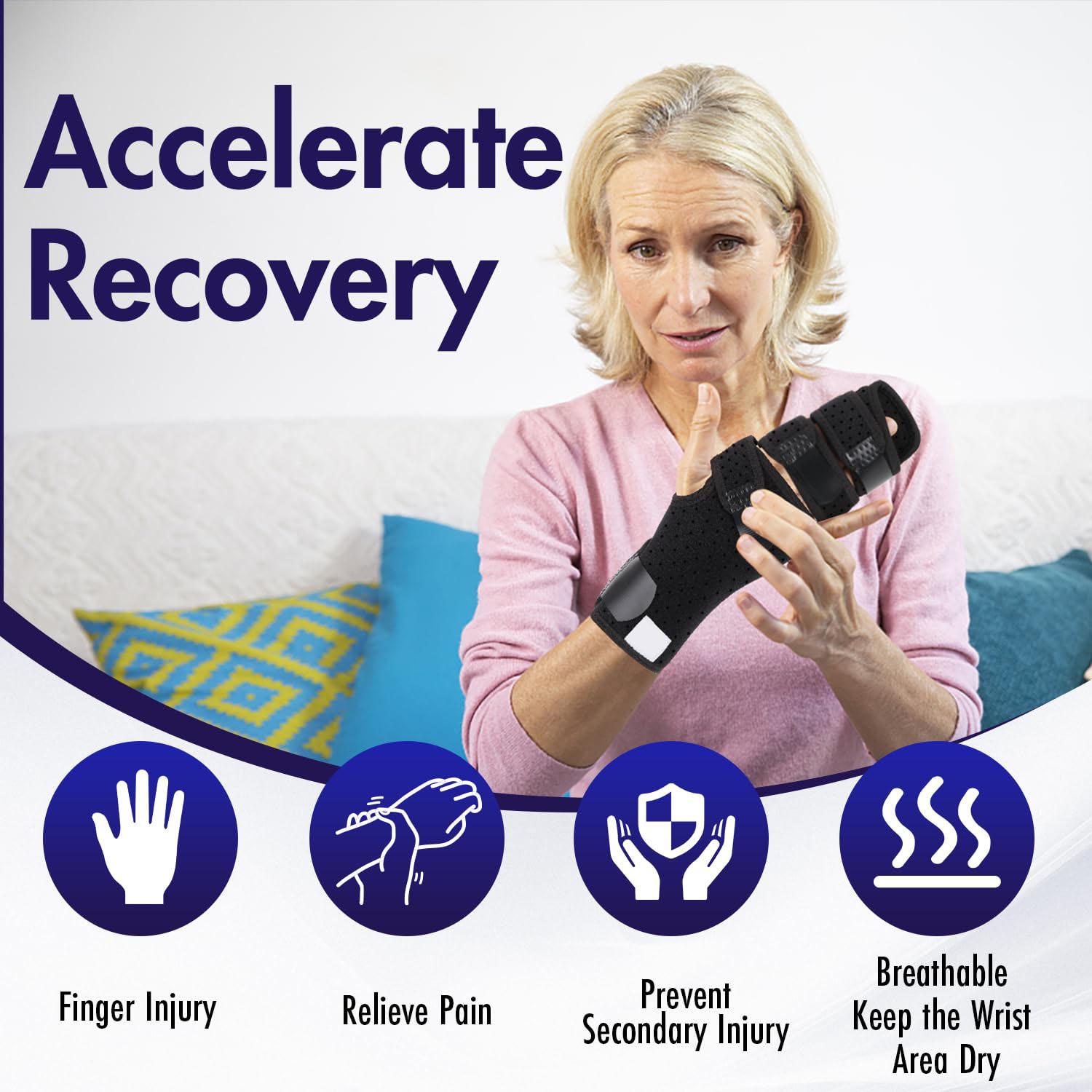 Right Hand Black Trigger Finger Splint Support For 2-3 Fingers, Including Middle Index Little Or Ring Finger Effective Relief For Trigger Finger Hand Contracture Healthcare Tool Right Hand Black Trigger Finger Splint Support For 2-3 Fingers, Including Middle Index Little Or Ring Finger Effective Relief For Trigger Finger Hand Contracture Healthcare Tool