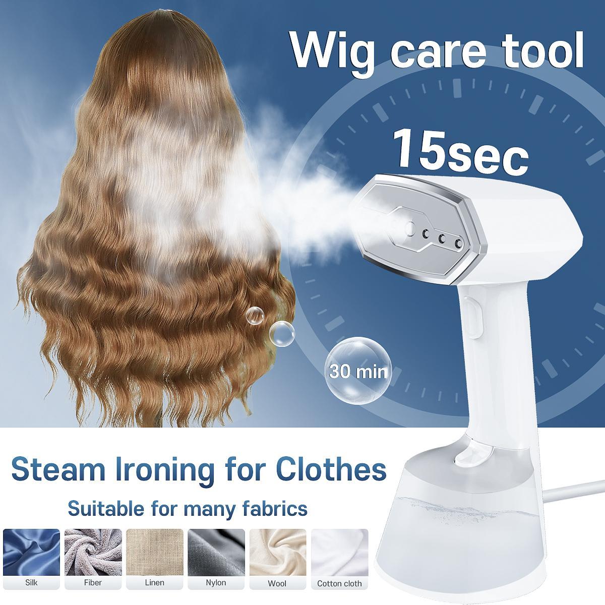 ELORTI Garment Steamer for Clothes,Hanrdheld Steamer & lron 2 In 1,Portable Travel Clothing Steamer lron,15s Fast HeatUp,Upgrade Large water tank,Gentle Steam Wig Treatment