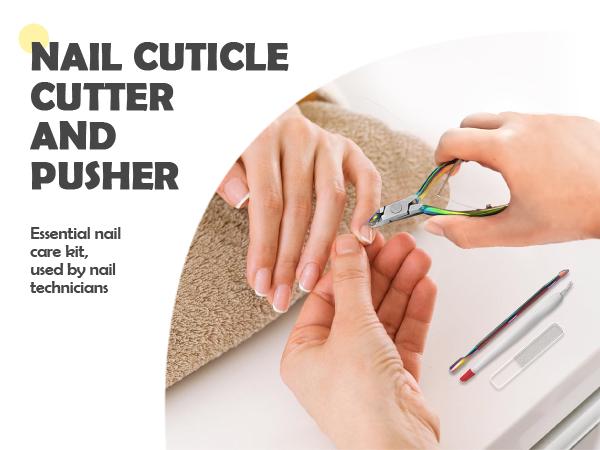 Cuticle Trimmer with Cuticle Pusher, RONAVO Cuticle Remover Stainless Steel Professional Cuticle Nipper, Durable Pedicure Manicure Tools Nail Nail Care