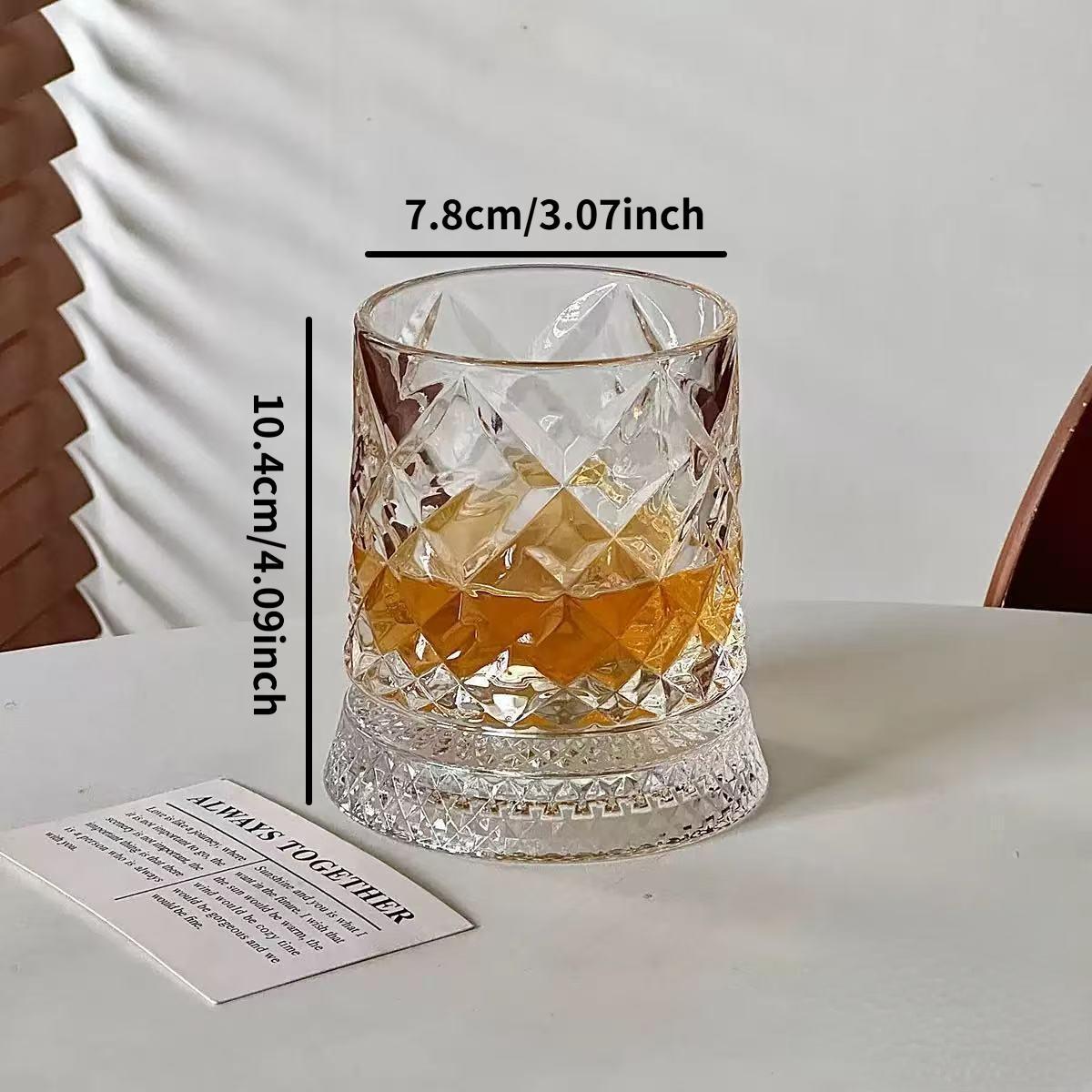 360° Rotating Whiskey Glass, Carved Crystal Wine Cup, Stress Relief Drinkware, Ideal Gift for Friends and Family