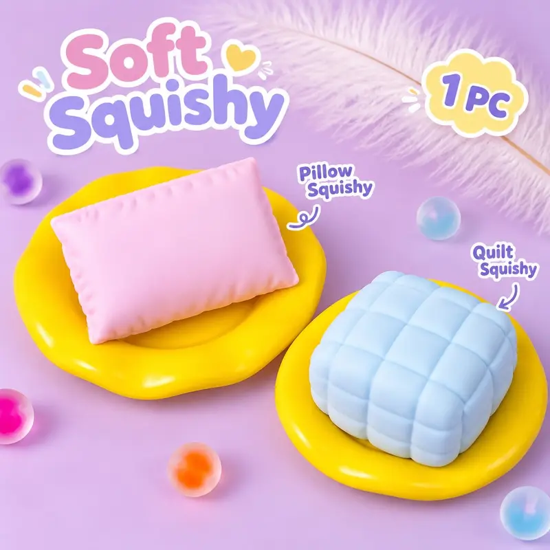 squishy sensory fidget toys in quilt pillow shape with crisp clicking sound stress relief and educational building block style play toy for adults and kids anxiety relief classroom office decompression play