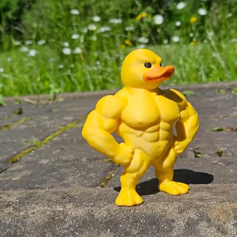 Funny Muscle Duck Statue, Fitness Duck Decor, Durable Plastic, Ideal for Home Office Gym, Perfect Gift for Holidays