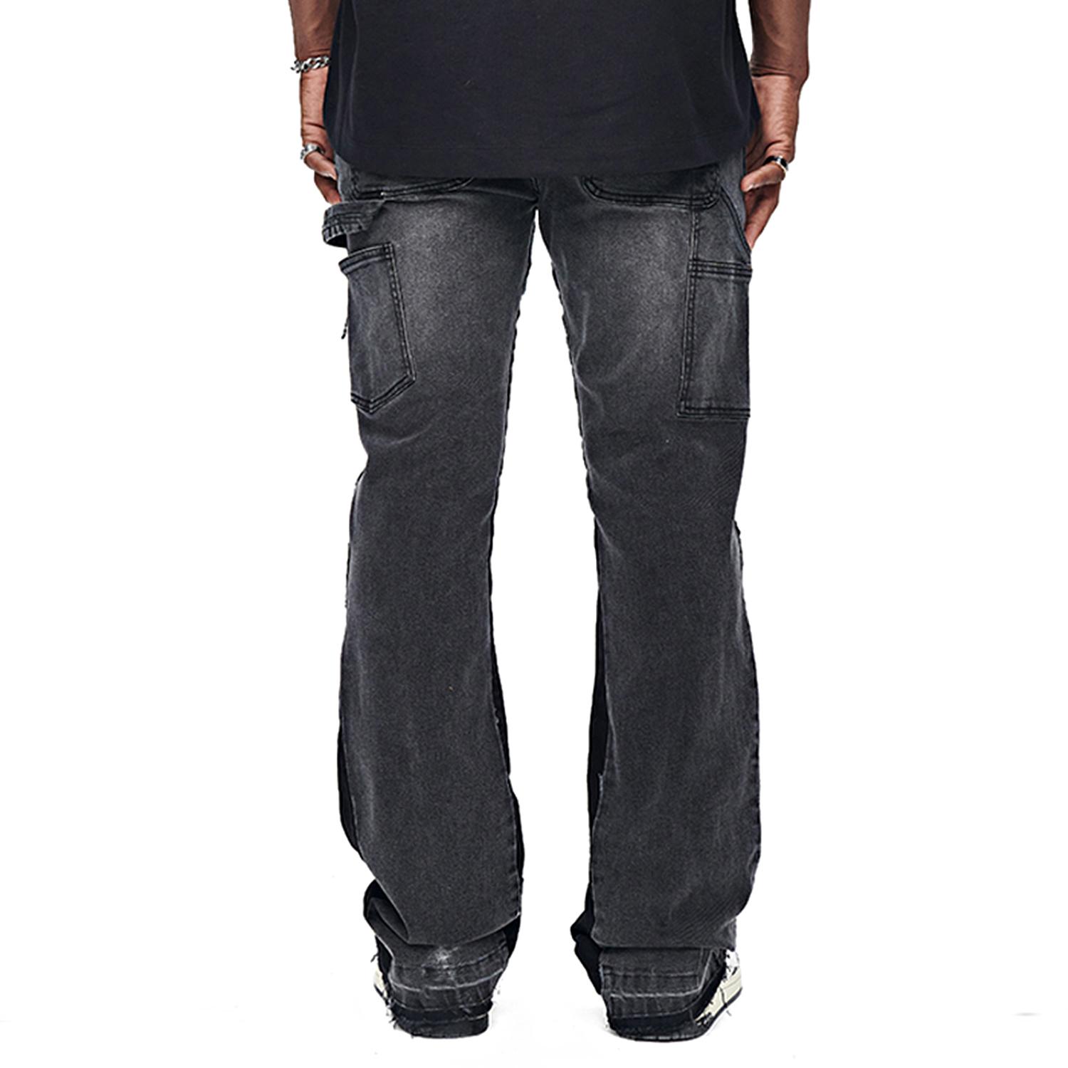 GINGTTO Men's Stacked Flared Jeans Bootcut Patchwork Streetwear Denim Pants GINGTTO Men's Stacked Flared Jeans Bootcut Patchwork Streetwear Denim Pants