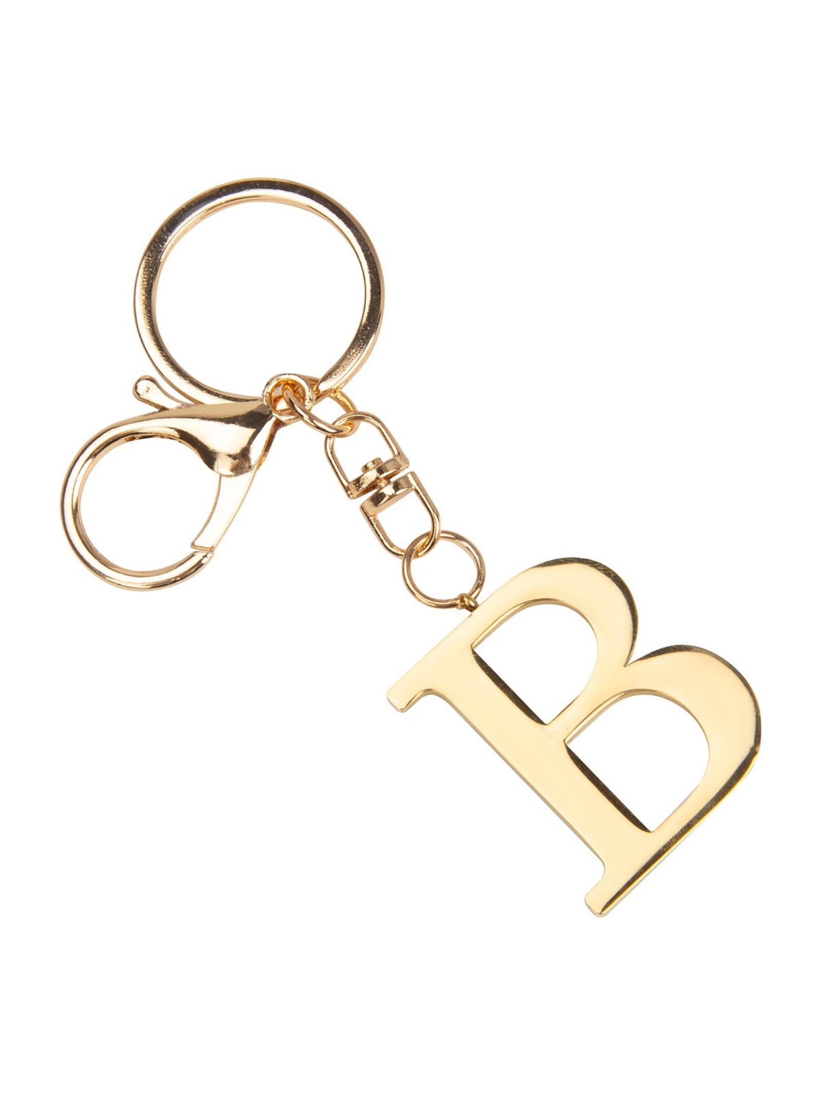 Stainless Steel Letter Keychain, Key Ring, Luggage Tag, Badge Gift, Women's Bag Charm, 1pcs, Elegant Accessory