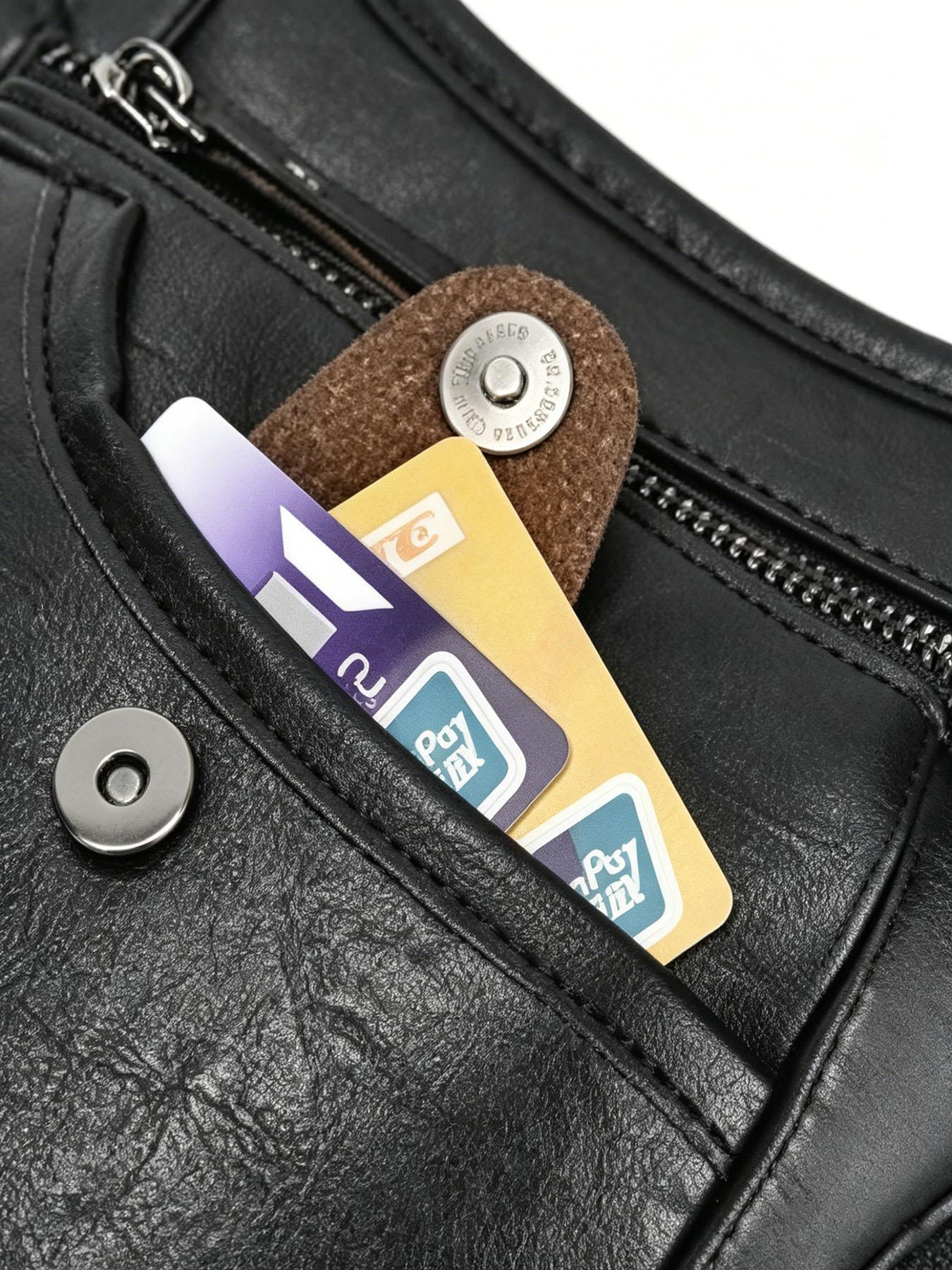 ravel Essential Multi-Functional Leather Bag, Large Capacity Crossbody/ Waist/Thigh/Hip Pouch with Multiple Pockets for International Trips & Weekend Getaways