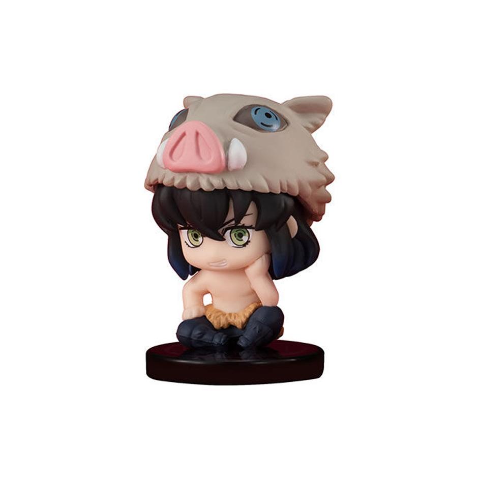 5-15pcs Q Version Demon Slayer Sitting Ghost Doll Tanjiro Nidouzi Inosuke Zenizu  Toy  Figural PVC Model Gift